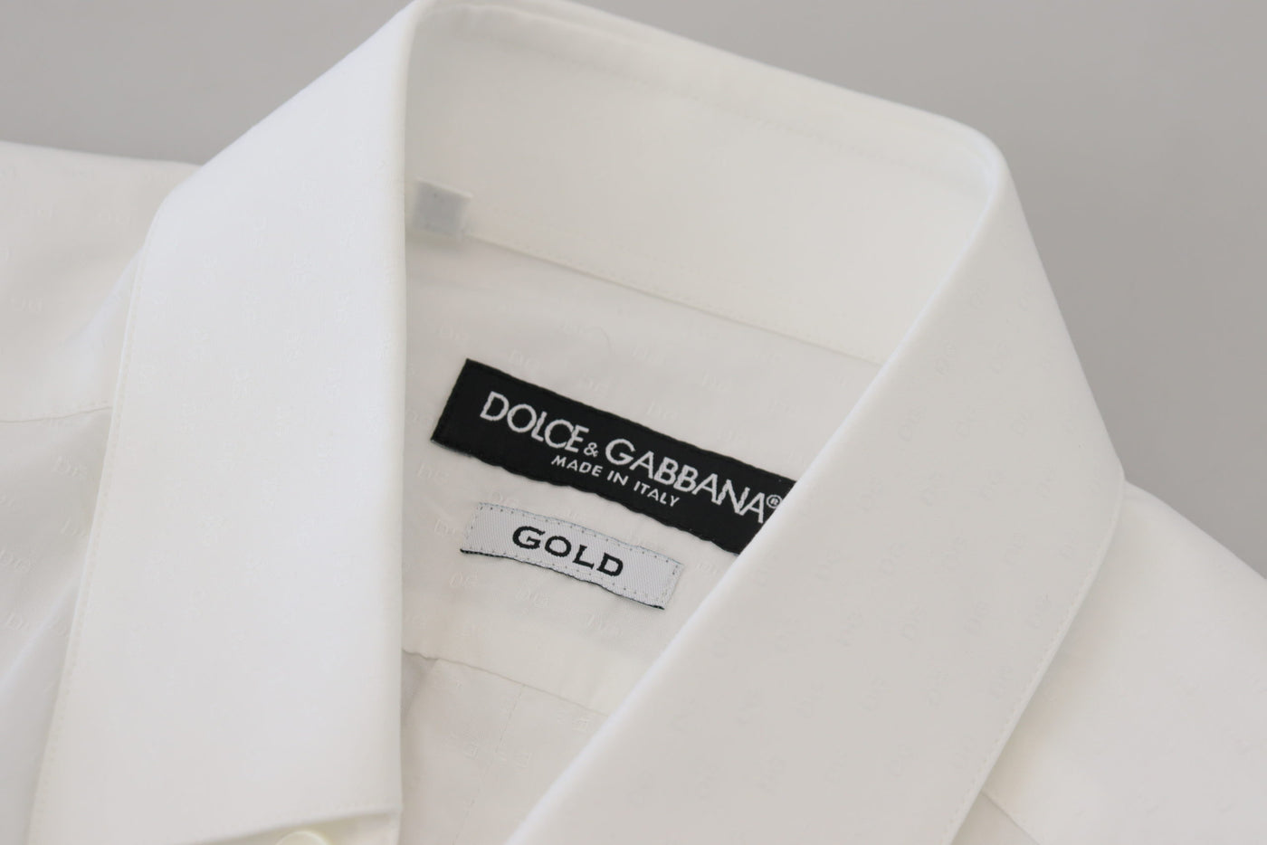 Chemise habillée élégante en coton blanc Dolce &amp; Gabbana, coupe slim