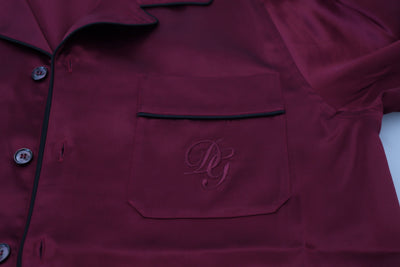 Dolce &amp; Gabbana Rode Zijden Lounge Top Pyjama Nachtkleding Shirt
