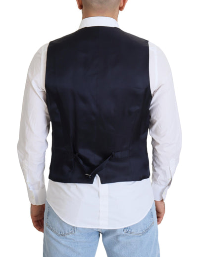 Dolce &amp; Gabbana Donkerblauw Wollen Stretch Vest Formeel Vest