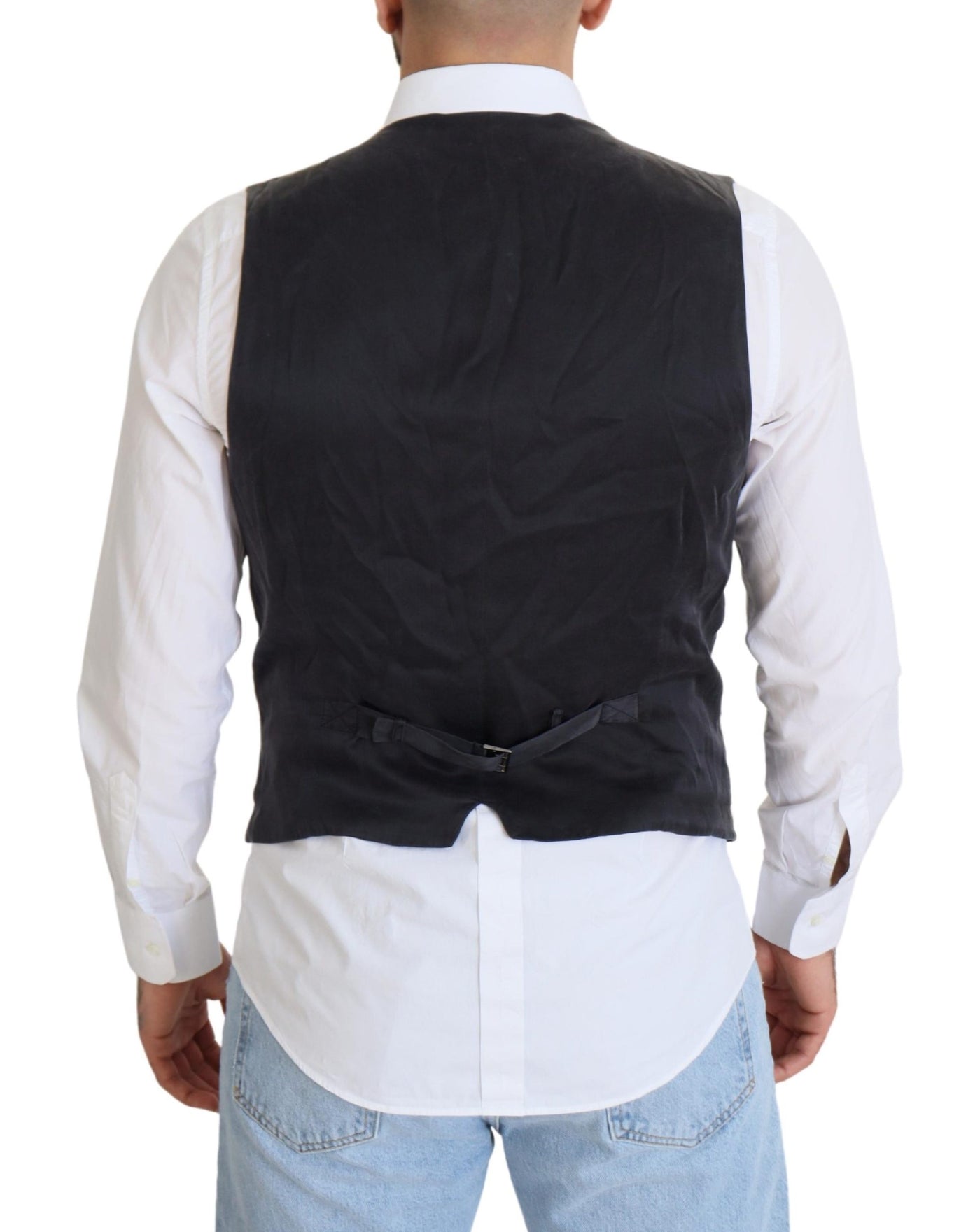 Dolce &amp; Gabbana zwart katoenen dubbelrijs vest