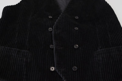 Dolce &amp; Gabbana zwart katoenen dubbelrijs vest