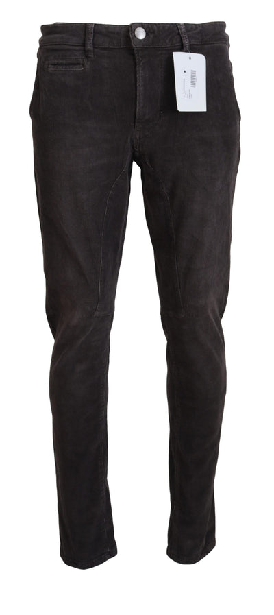 Pantalon décontracté coupe droite en coton marron Acht pour homme