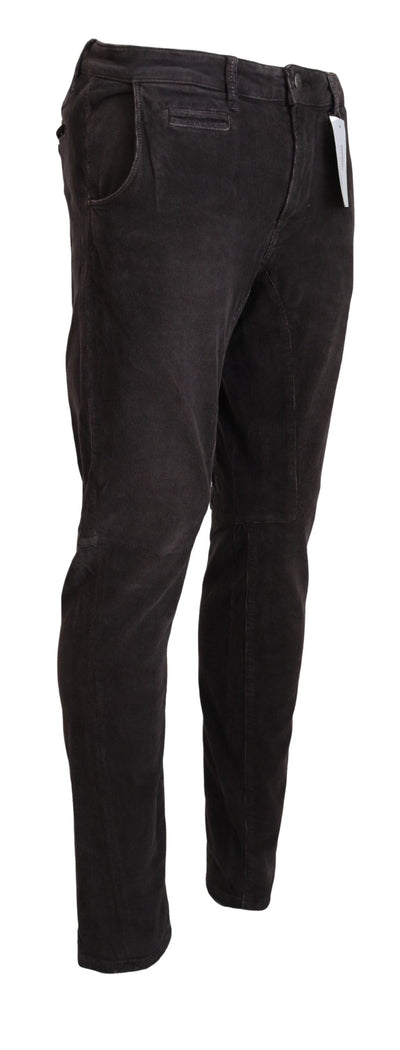 Pantalon décontracté coupe droite en coton marron Acht pour homme