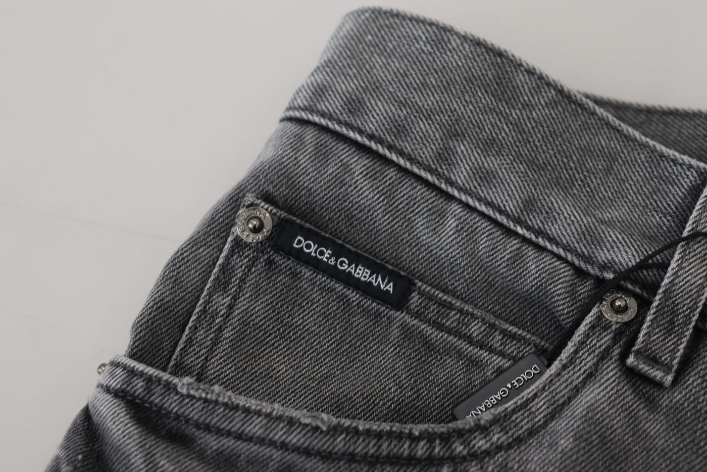 Dolce &amp; Gabbana Grijze Katoenen Geruite Heren Denim Jeans