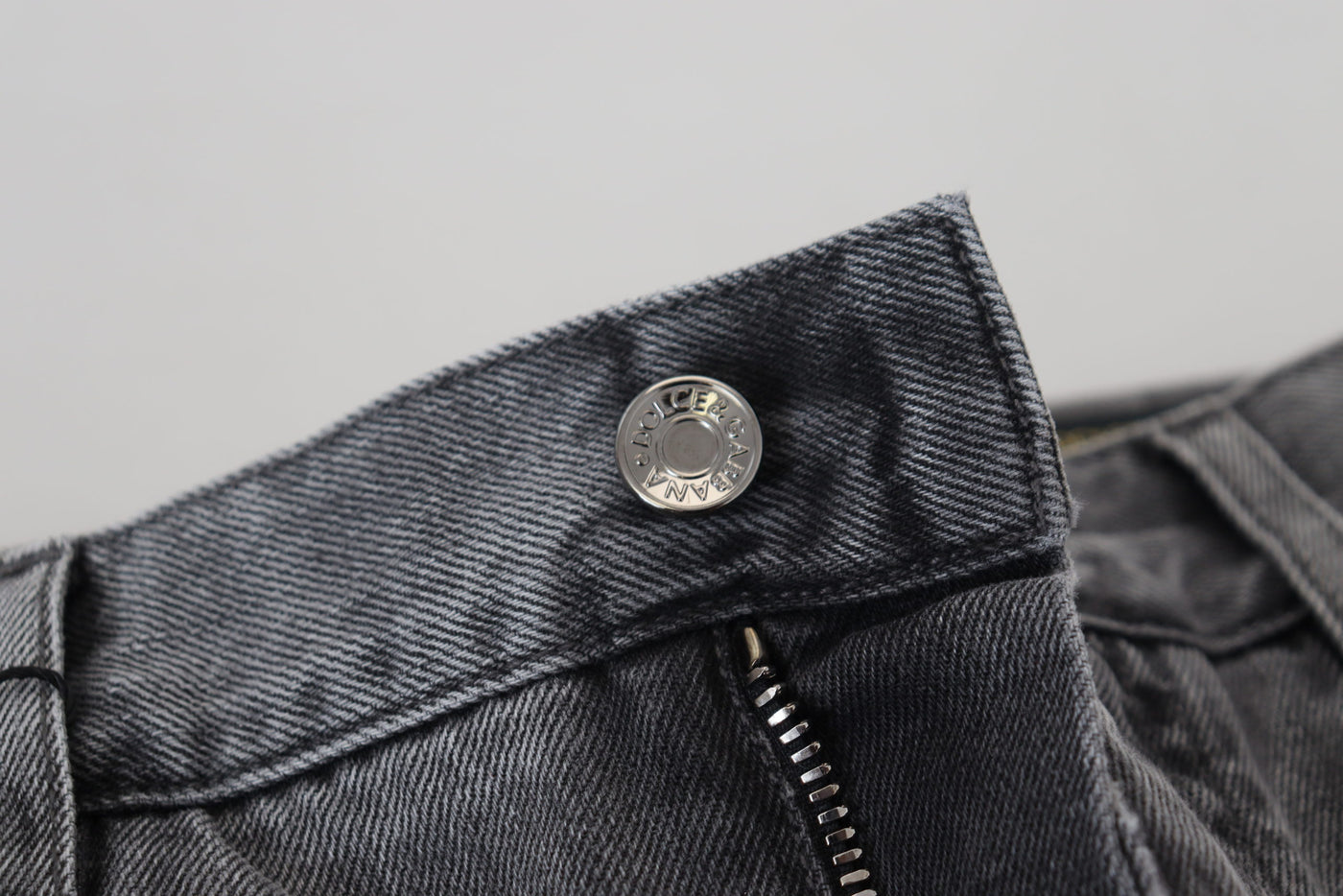 Dolce &amp; Gabbana Grijze Katoenen Geruite Heren Denim Jeans
