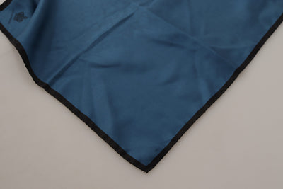 Foulard carré imprimé couronne DG noir et bleu Dolce &amp; Gabbana