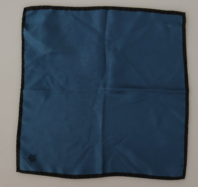 Foulard carré imprimé couronne DG noir et bleu Dolce &amp; Gabbana