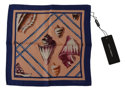 Foulard carré en soie imprimé coquillages Dolce &amp; Gabbana