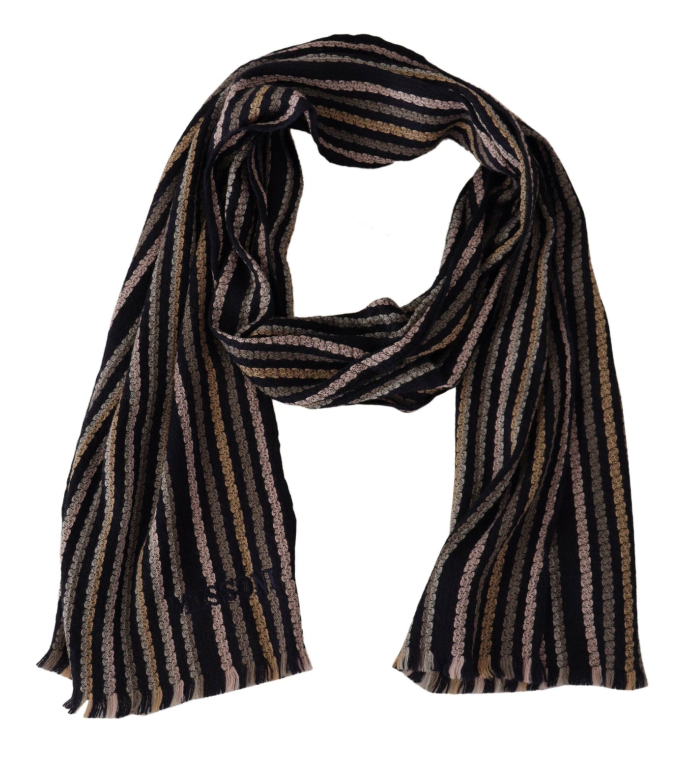 Missoni Multicolor Strepen Wollen Gebreide Franje Sjaal
