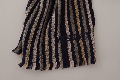 Missoni Multicolor Strepen Wollen Gebreide Franje Sjaal