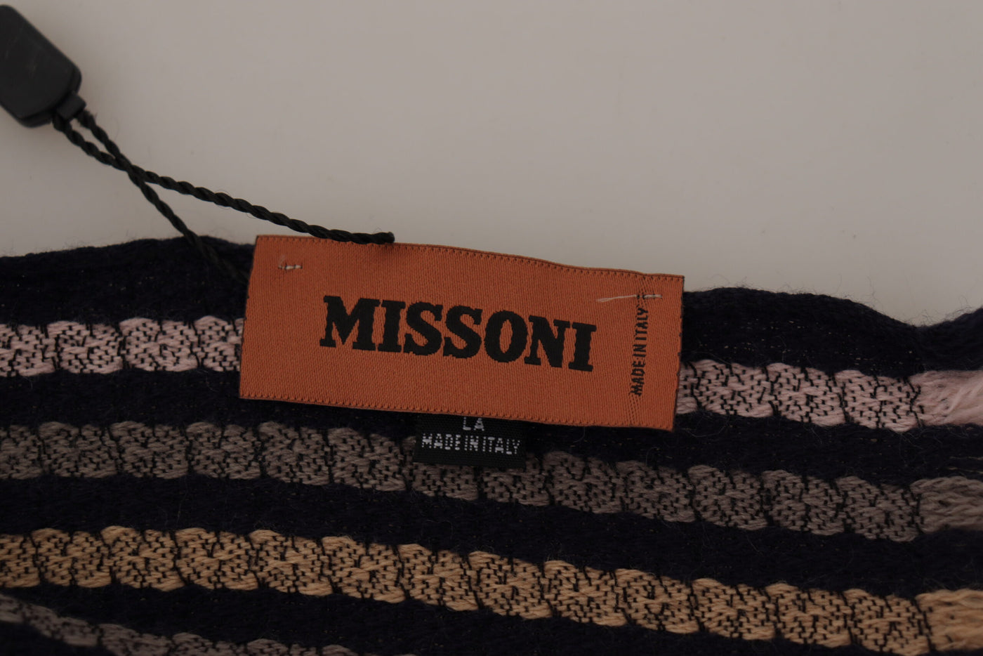 Missoni Multicolor Strepen Wollen Gebreide Franje Sjaal