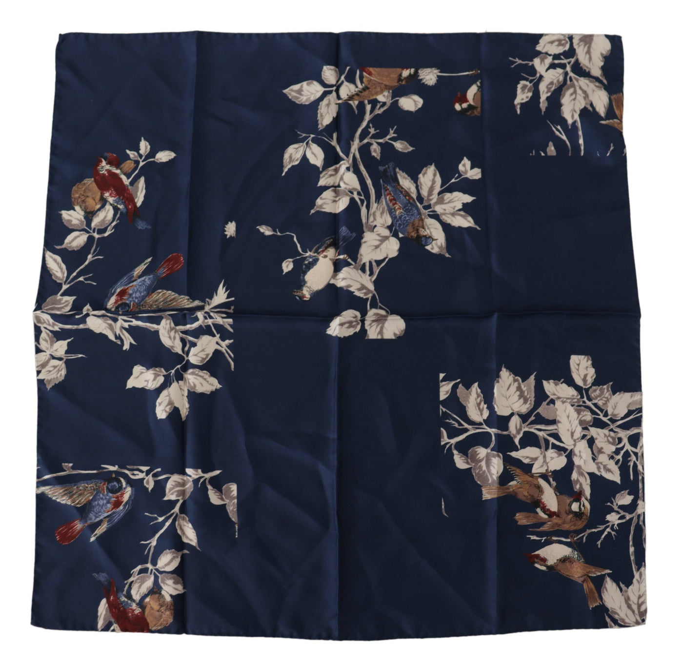 Dolce &amp; Gabbana Blauwe Bloemen Zijden Vierkante Zakdoek Sjaal