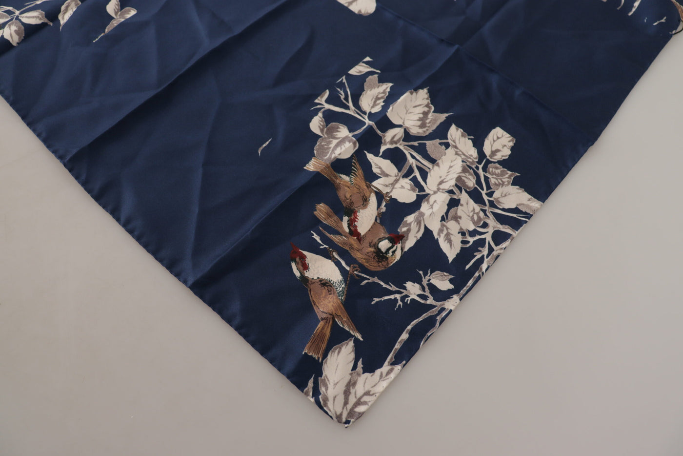 Dolce &amp; Gabbana Blauwe Bloemen Zijden Vierkante Zakdoek Sjaal