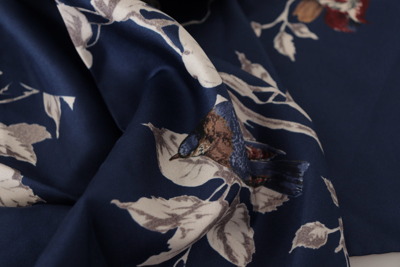 Dolce &amp; Gabbana Blauwe Bloemen Zijden Vierkante Zakdoek Sjaal