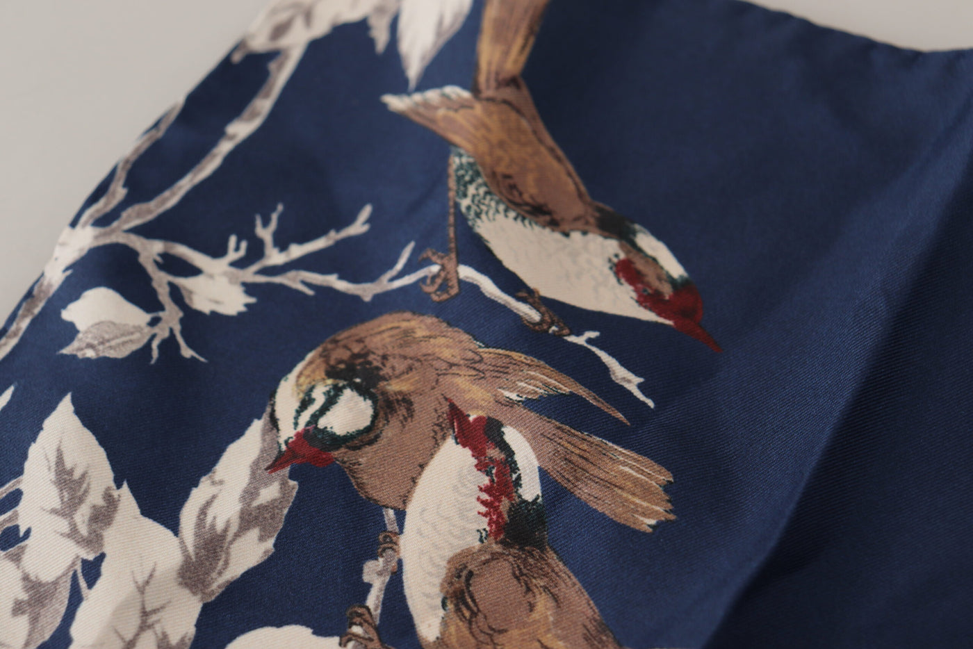 Dolce &amp; Gabbana Blauwe Bloemen Zijden Vierkante Zakdoek Sjaal