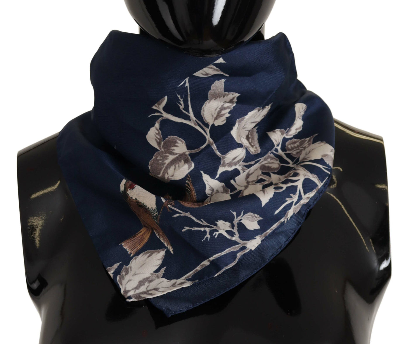 Dolce &amp; Gabbana Blauwe Bloemen Zijden Vierkante Zakdoek Sjaal