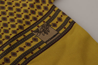 Dolce &amp; Gabbana gele zijden sjaal met patroon en franje
