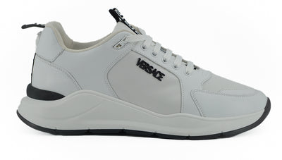 Versace Slanke Witte Kalfsleren Sneakers
