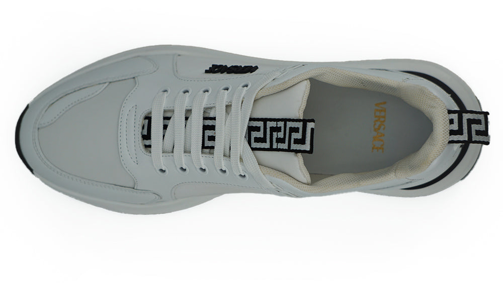 Versace Slanke Witte Kalfsleren Sneakers