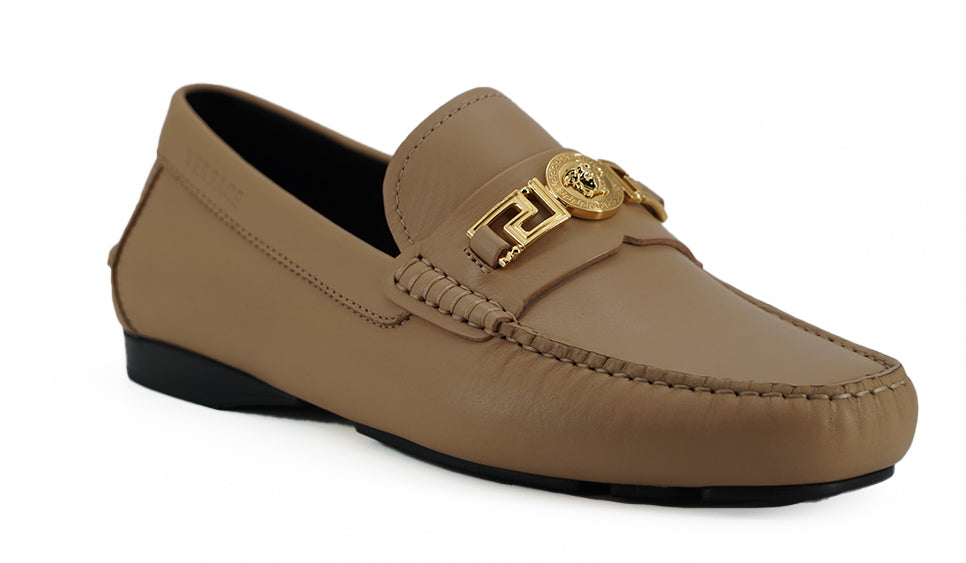 Versace Exquisite Medusa goudkleurige leren loafers
