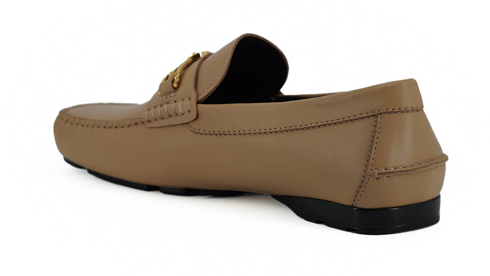 Versace Exquisite Medusa goudkleurige leren loafers