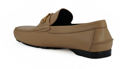 Versace Exquisite Medusa goudkleurige leren loafers