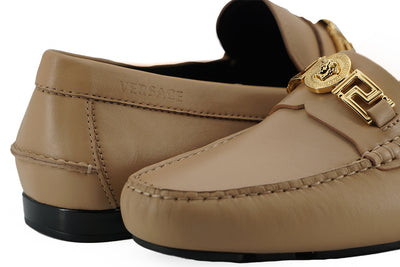 Versace Exquisite Medusa goudkleurige leren loafers