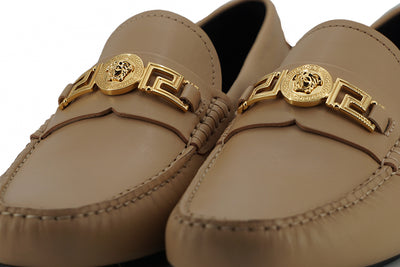 Versace Exquisite Medusa goudkleurige leren loafers