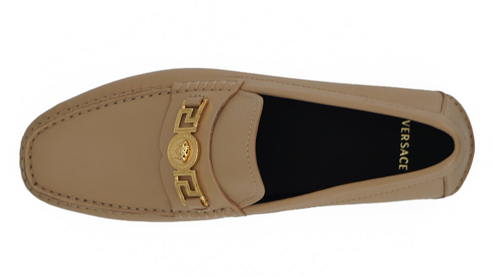 Versace Exquisite Medusa goudkleurige leren loafers