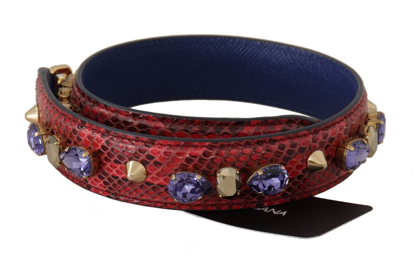 Sac bandoulière en cuir exotique rouge avec cristaux Dolce &amp; Gabbana