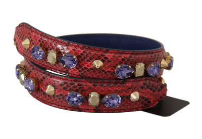 Sac bandoulière en cuir exotique rouge avec cristaux Dolce &amp; Gabbana