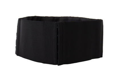 Ceinture Dolce &amp; Gabbana en soie noire ornée de cristaux