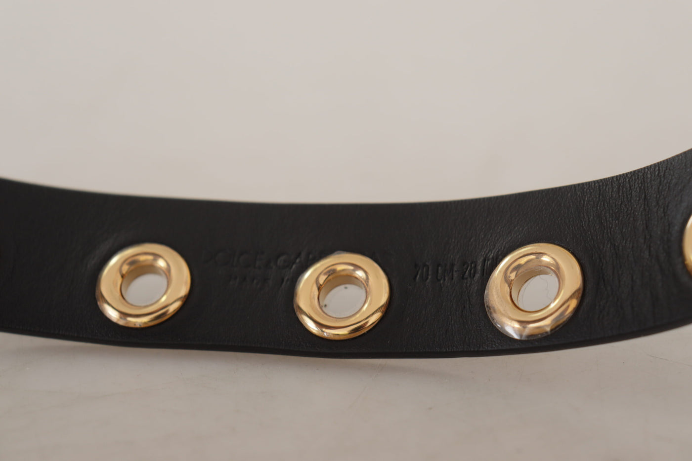 Ceinture Dolce &amp; Gabbana en cuir noir avec boucle en métal argenté