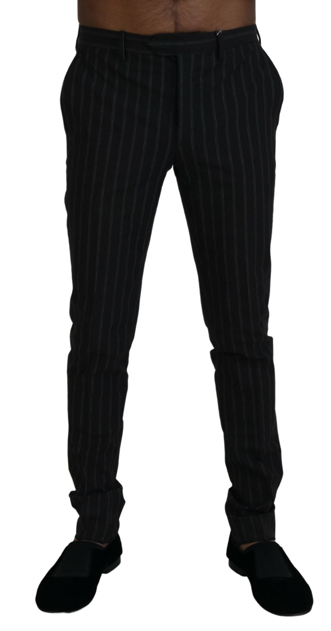 BENCIVENGA Zwarte Viscose Broek met Strepen