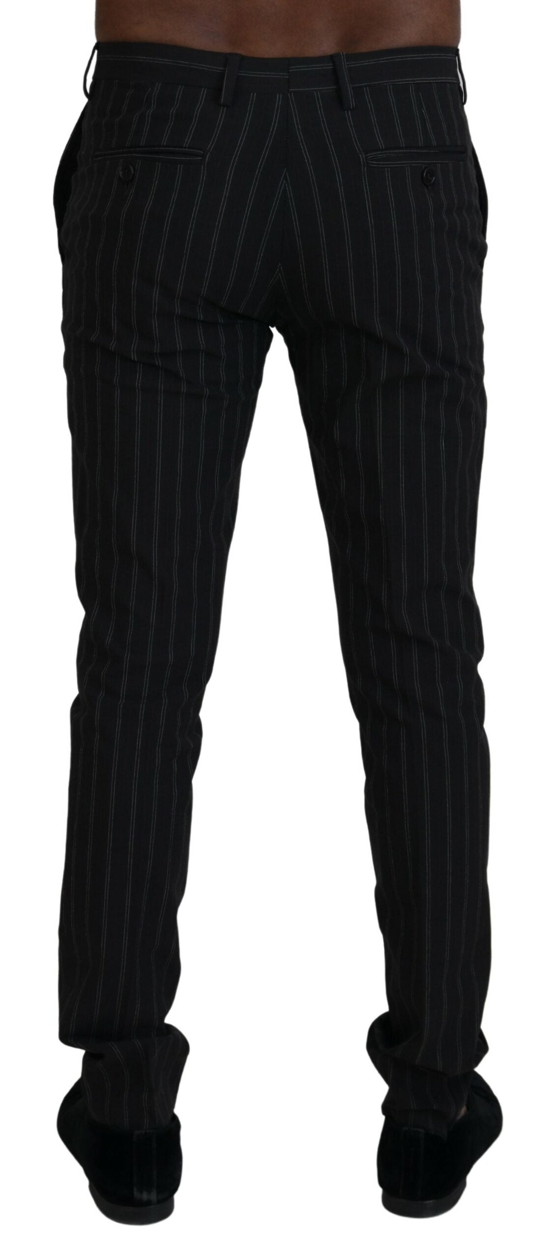 BENCIVENGA Zwarte Viscose Broek met Strepen