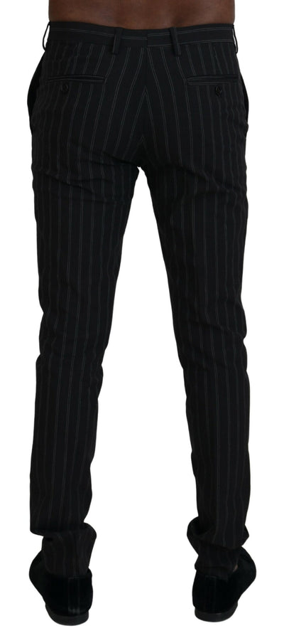 BENCIVENGA Zwarte Viscose Broek met Strepen
