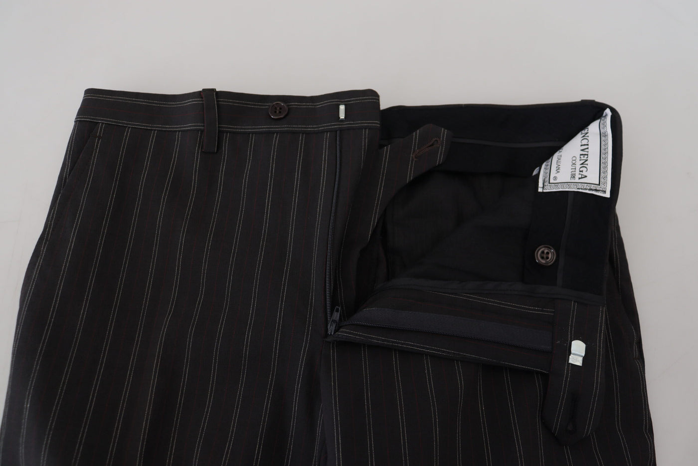 BENCIVENGA Zwarte Viscose Broek met Strepen
