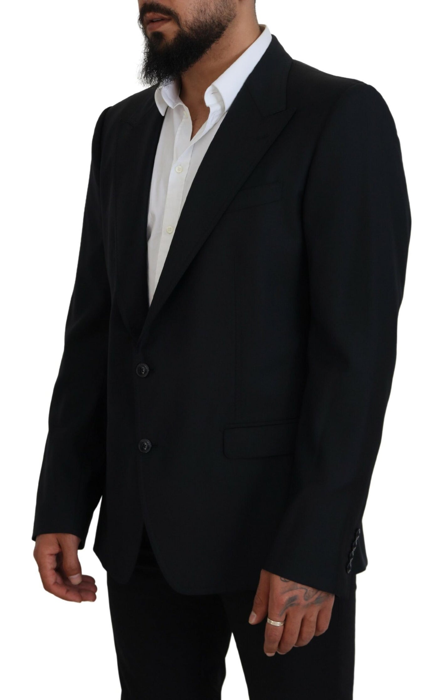 Blazer formel en laine bleu foncé Dolce &amp; Gabbana Sicilia