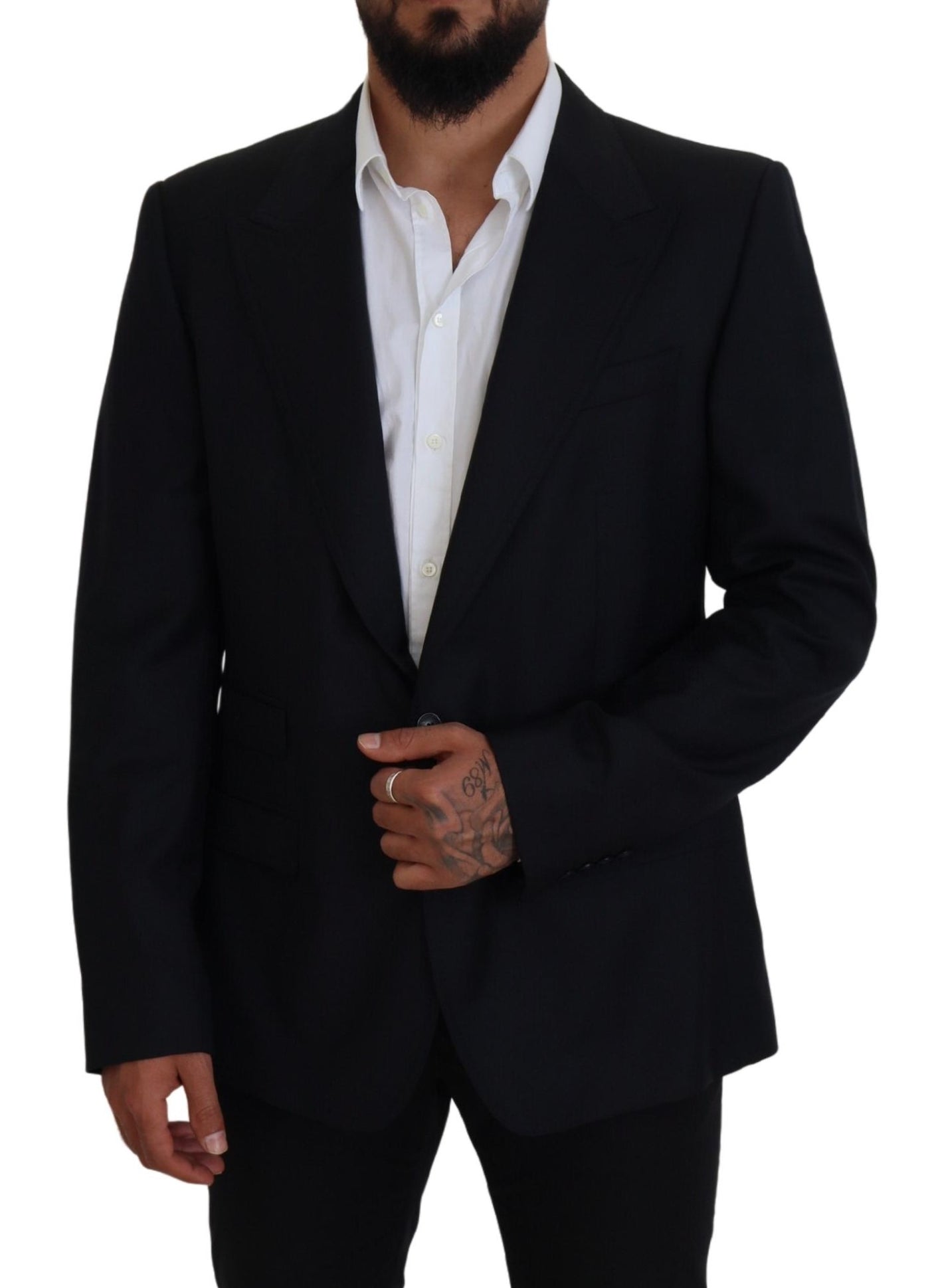 Blazer formel en laine bleu foncé Dolce &amp; Gabbana Sicilia
