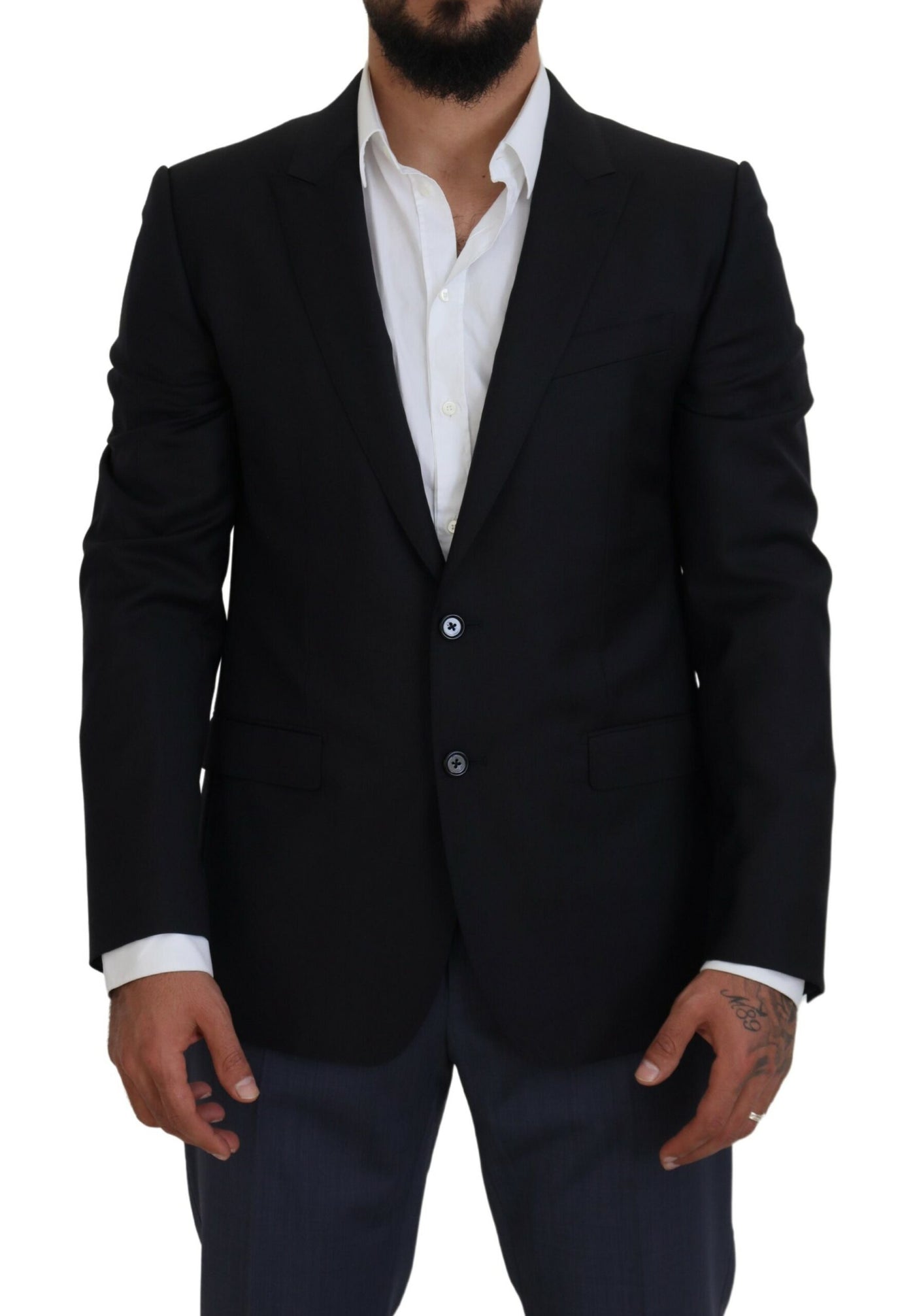 Dolce &amp; Gabbana Veste manteau bleu foncé Martini Blazer