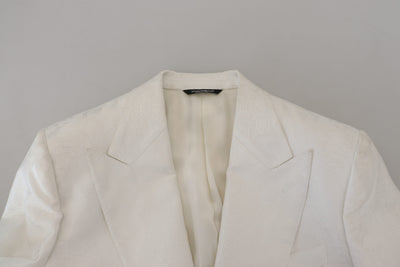 Trench-coat en brocart floral blanc Dolce &amp; Gabbana