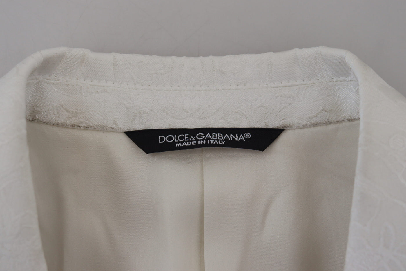 Trench-coat en brocart floral blanc Dolce &amp; Gabbana