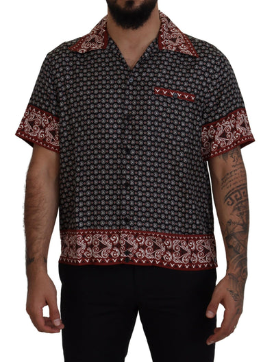 Chemise décontractée en soie à motifs multicolores Dolce &amp; Gabbana