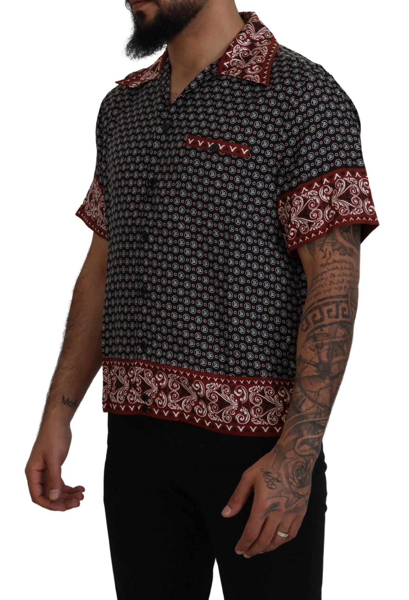 Chemise décontractée en soie à motifs multicolores Dolce &amp; Gabbana