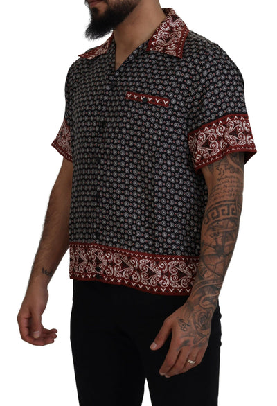 Chemise décontractée en soie à motifs multicolores Dolce &amp; Gabbana