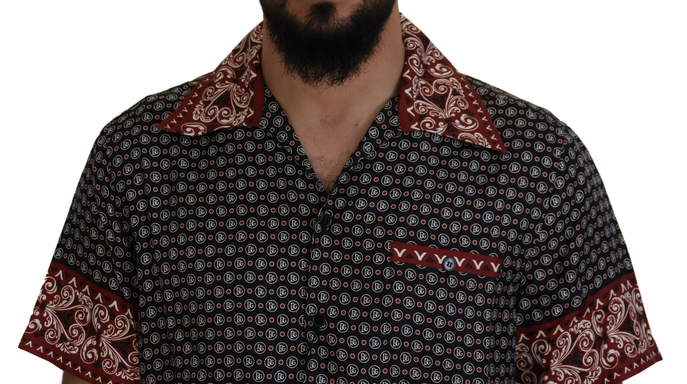 Chemise décontractée en soie à motifs multicolores Dolce &amp; Gabbana