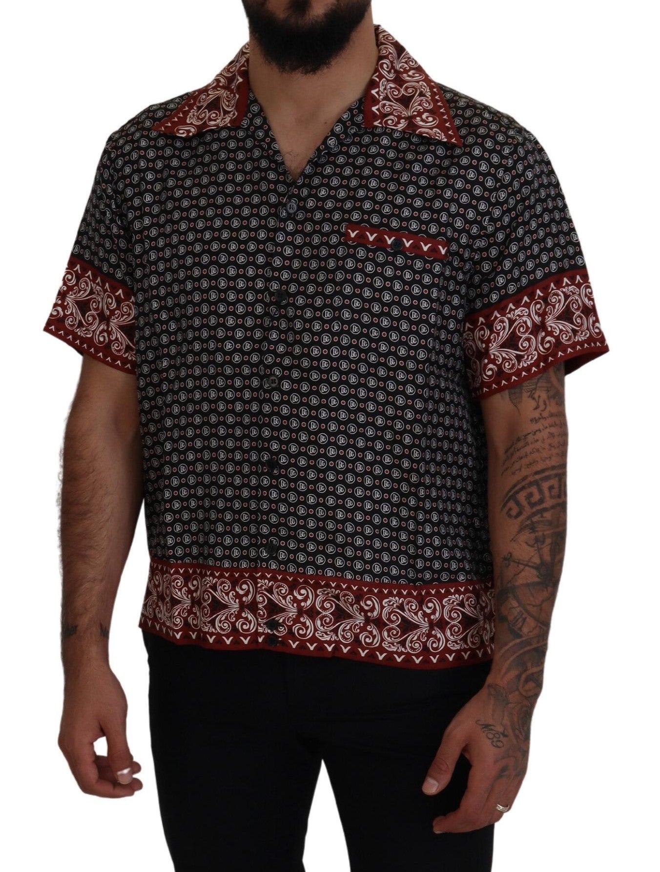 Chemise décontractée en soie à motifs multicolores Dolce &amp; Gabbana