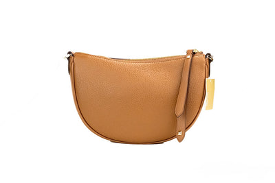 Michael Kors Dover Kleine Bagage Gekorrelde Leren Halve Maan Crossbody Tas Portemonnee