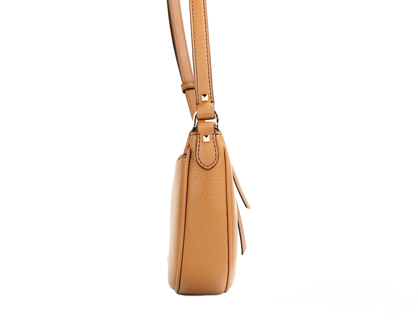 Michael Kors Dover Kleine Bagage Gekorrelde Leren Halve Maan Crossbody Tas Portemonnee