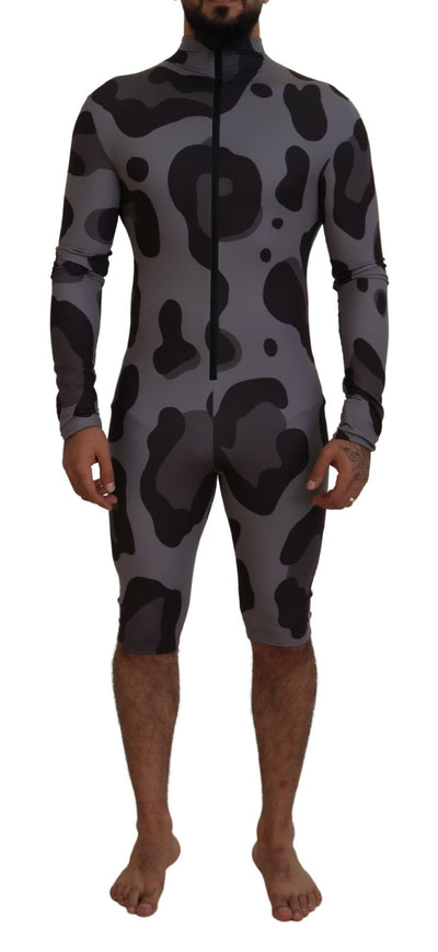 Dolce &amp; Gabbana grijs geruit polyester wetsuit zwemkleding